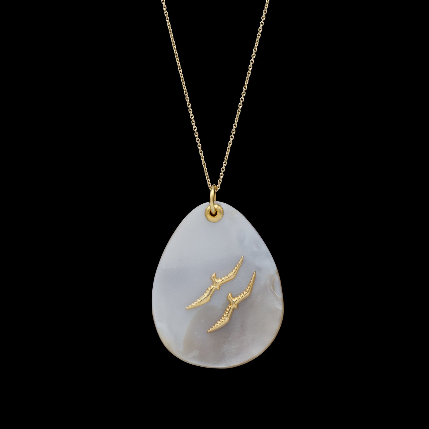 Seagull and Mother of Pearl Necklace