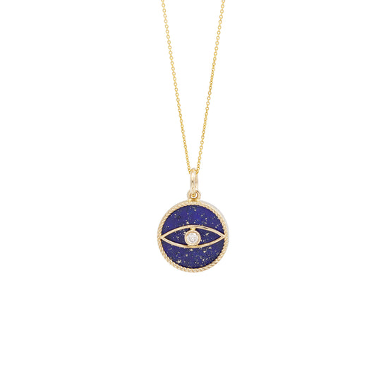 Lapis &amp; Diamond Evil Eye Necklace